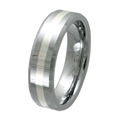 Tungsten Band with silver inlay TNS-3060M