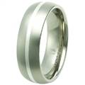 Titanium Band with silver inlay TS-3038