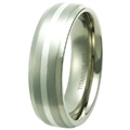 Titanium Band with silver inlay TS-3041