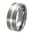 Tungsten Band with silver inlay TNS-3075